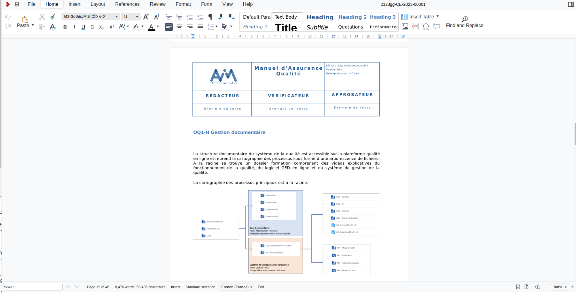 Screenshot of Collabora online editor